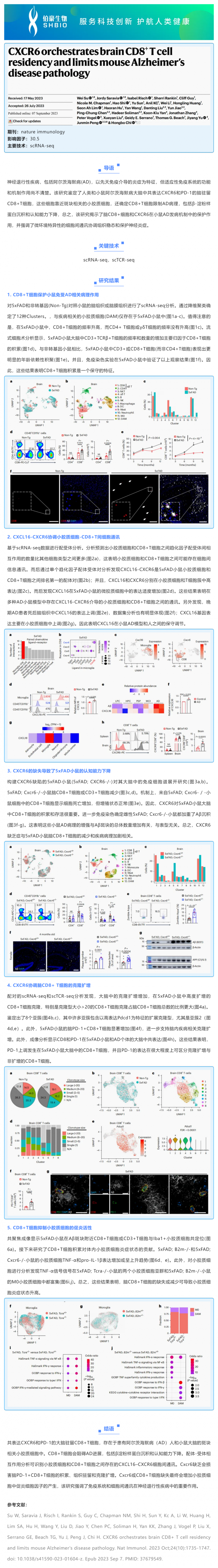 文獻(xiàn)解讀 _ CXCR6 和 CD8+ T 細(xì)胞在小鼠 AD 發(fā)病機(jī)制中的作用